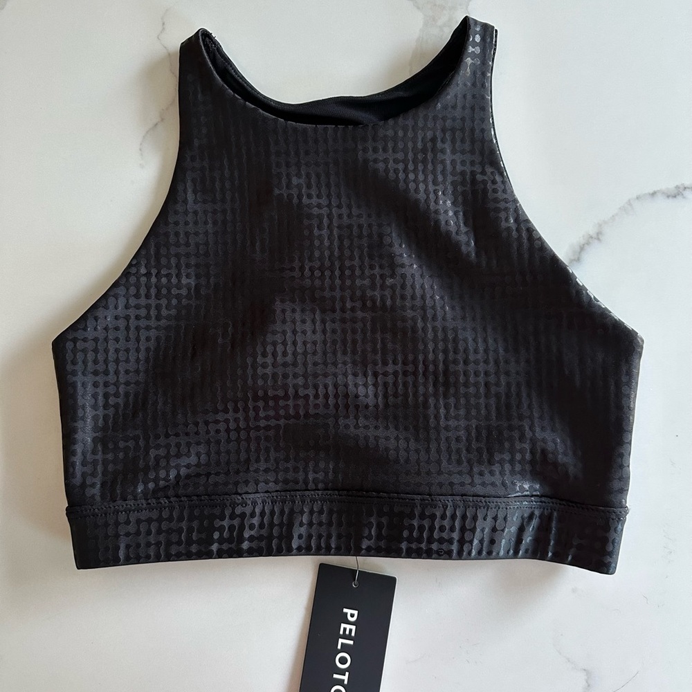 Peloton Women’s Show Up Digital Foil High Neck Sports Bra Small NWT